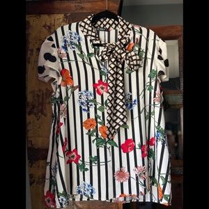 NWOT mixed print Floral blouse